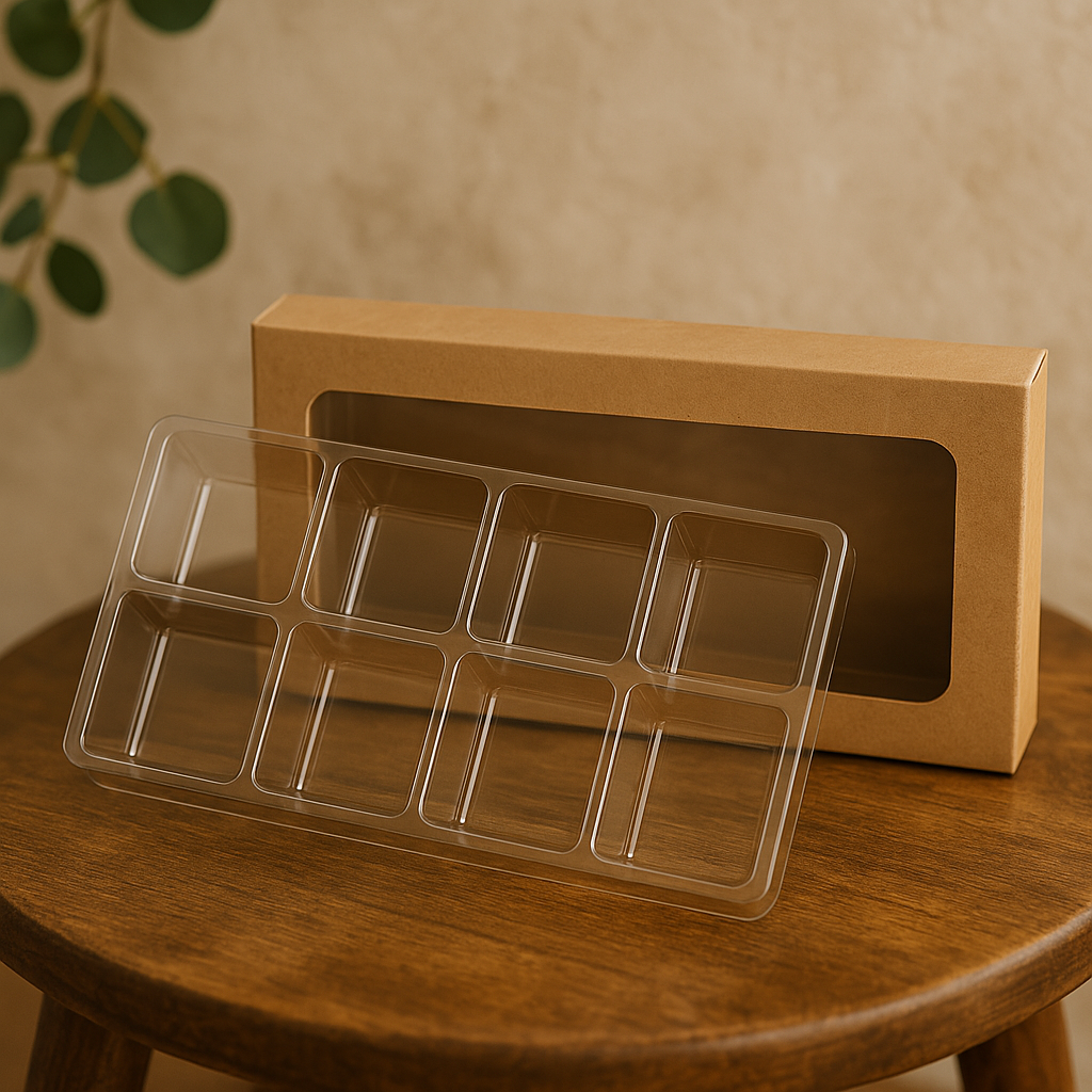 Kraft Doos voor Handgemaakt Snoep Sets voor 8 stuks 7x2.1x13.8cm (25 Stuks) [CNDY273]