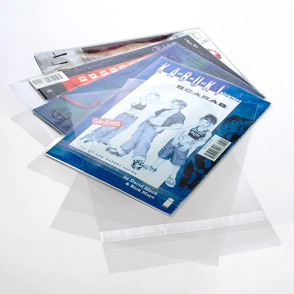 Zakken voor Stripboeken 17,5x26 + 3cm met beschermende sluiting (100 stuks [COMIC1PC]