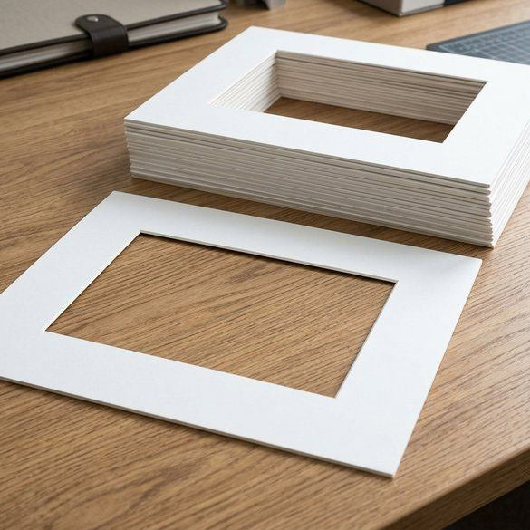 Passepartout Super Wit 19,1x24,1cm Venster - Buitenmaat 27,9x35,6cm Conserveringskwaliteit (25 stuks) [MS30027]