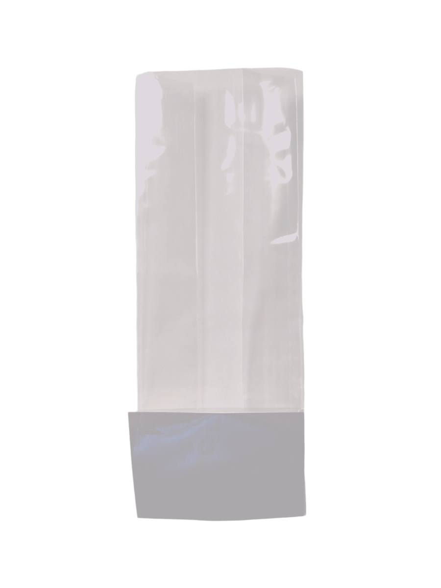 Blokbodemzakken 7x5x18.5 cm met Zilveren Papieren Kaart (100 stuks) [CP-FGPB6]