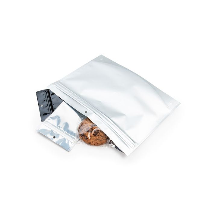 Matte Silver Child Resistant Pouch Bags 30,5 x 10 x 23 cm (100 Pieces) [CRP129MS]