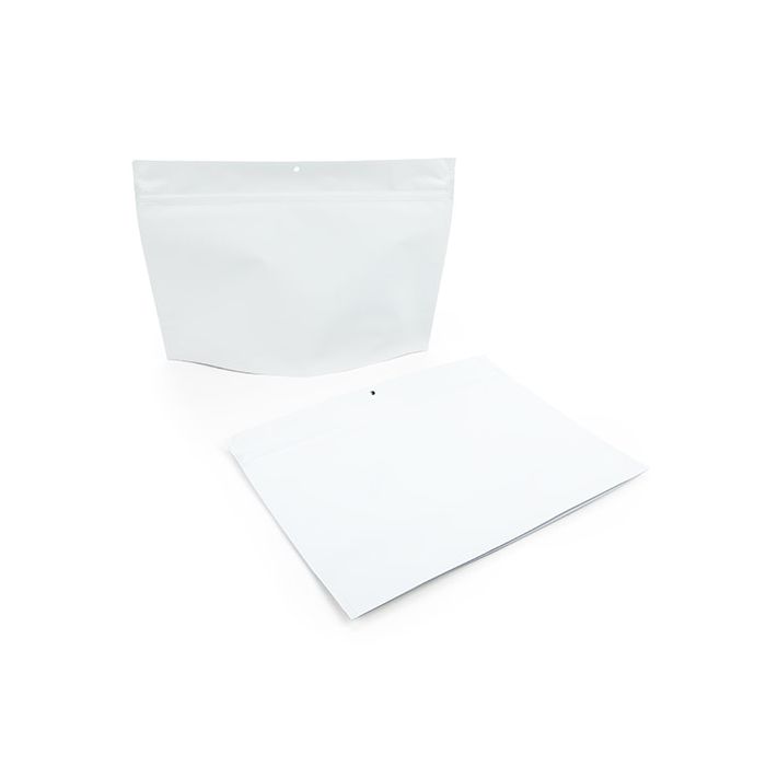 Matte White Child Resistant Pouch Bags 30,5 x 10 x 23 cm (100 Pieces) [CRP129MW]