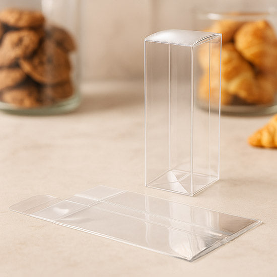 Plastic Doosjes 4,1x4,1x12,7cm Kristalhelder met Autolock Bodem (25 stuks) [PLB34]
