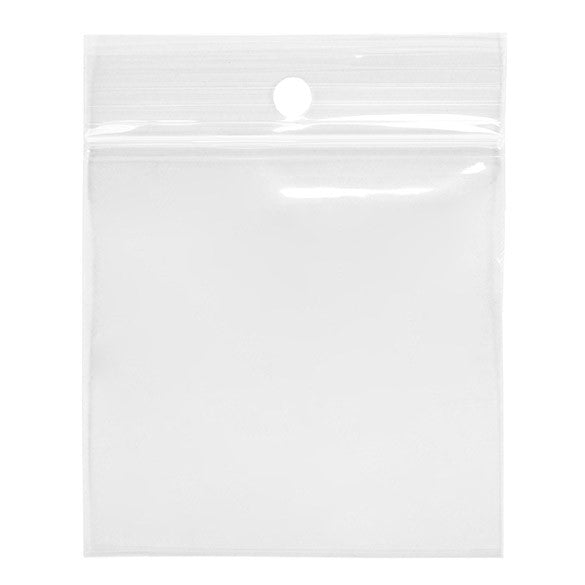 Gripzakken met Ophanggat 6,5x6,5cm Kristalhelder PP 75 Micron (100 stuks) [Z3R2H2H]