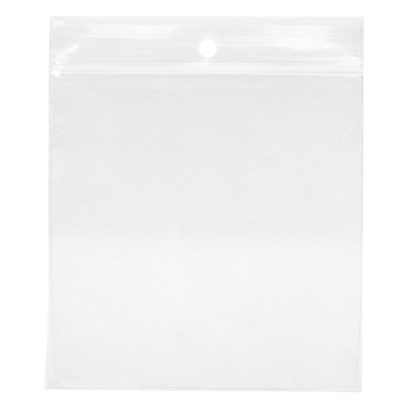 Gripzakken met Ophanggat 10x10cm Kristalhelder PP 75 Micron (100 stuks) [Z3R44]