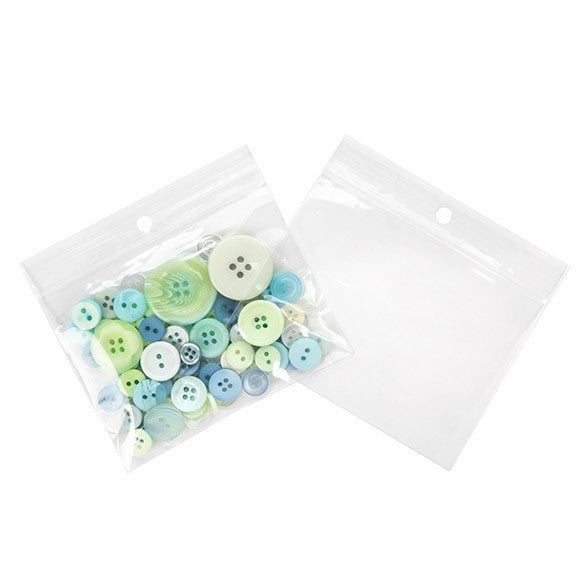 Gripzakken met Ophanggat 10x7,5cm Kristalhelder PP 50 Micron (100 stuks) [ZR43]