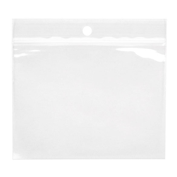 Gripzakken met Ophanggat 10x7,5cm Kristalhelder PP 50 Micron (100 stuks) [ZR43]