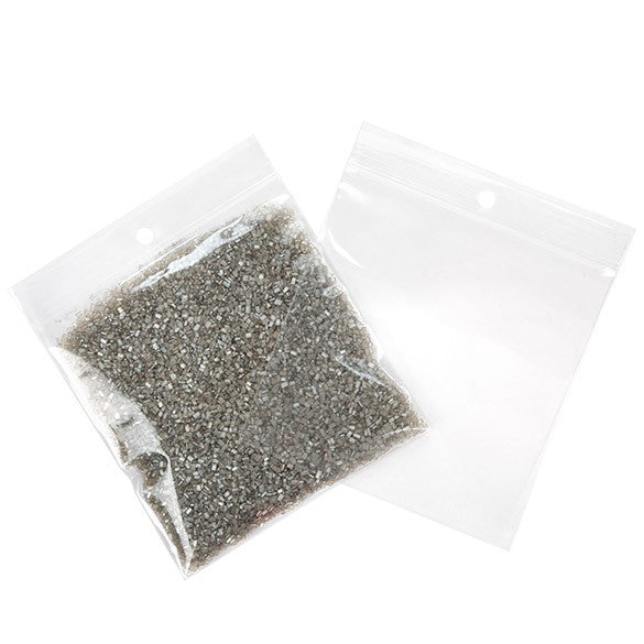 Gripzakken met Ophanggat 10x10cm Kristalhelder PP 50 Micron (100 stuks) [ZR44]