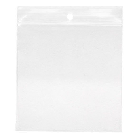 Gripzakken met Ophanggat 10x10cm Kristalhelder PP 50 Micron (100 stuks) [ZR44]