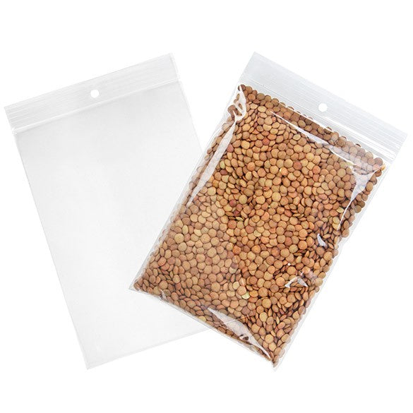 Gripzakken met Ophanggat 12,5x18cm Kristalhelder PP 50 Micron (100 stuks) [ZR57]