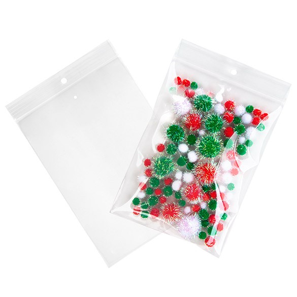 Gripzakken met Ophanggat en Luchtgat 12,5x18cm Kristalhelder PP 50 Micron (100 stuks) [ZR57V]