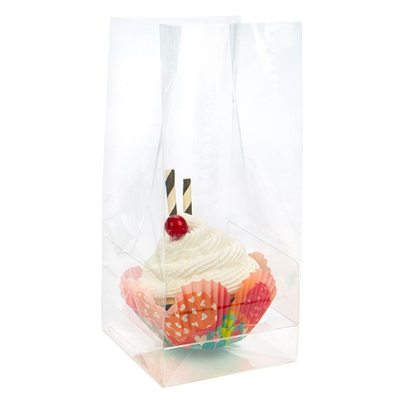 Cupcake Zakken voor 2 Mini cupcakes met kaart 12.7x5.7x12.7cm (100 Stuks) [CBG9]