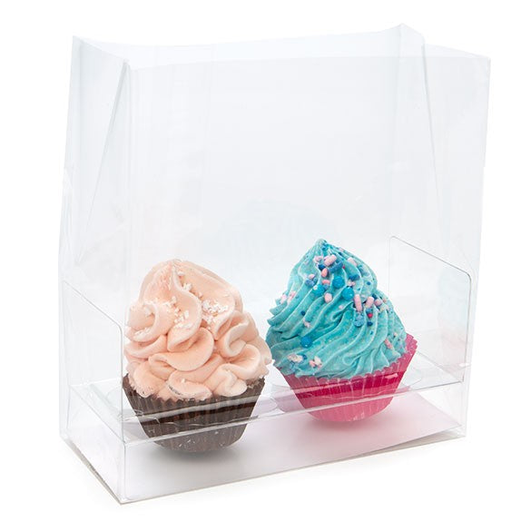 Cupcake Zakken voor 2 Mini cupcakes met kaart 12.7x5.7x12.7cm (100 Stuks) [CBG9]