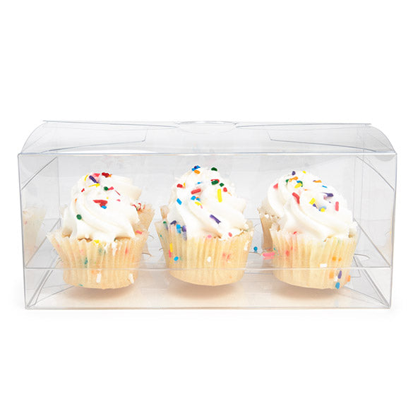 Plastic Gift Boxes for 6 mini Cupcakes or muffins 17.8x10.2x7.6cm (100 pieces) [CBS179]