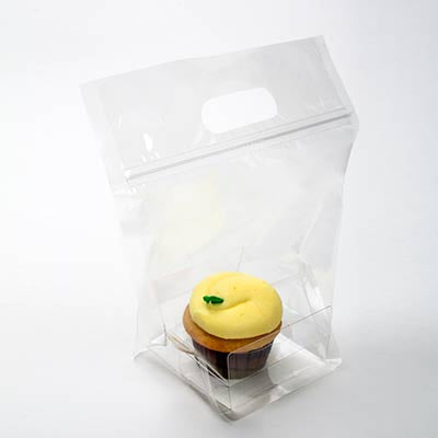 Cupcake Draagtas met Gripsluiting voor 1 Cupcake 20,3x10,3x22,9cm (100 Stuks)  [CZHB4]