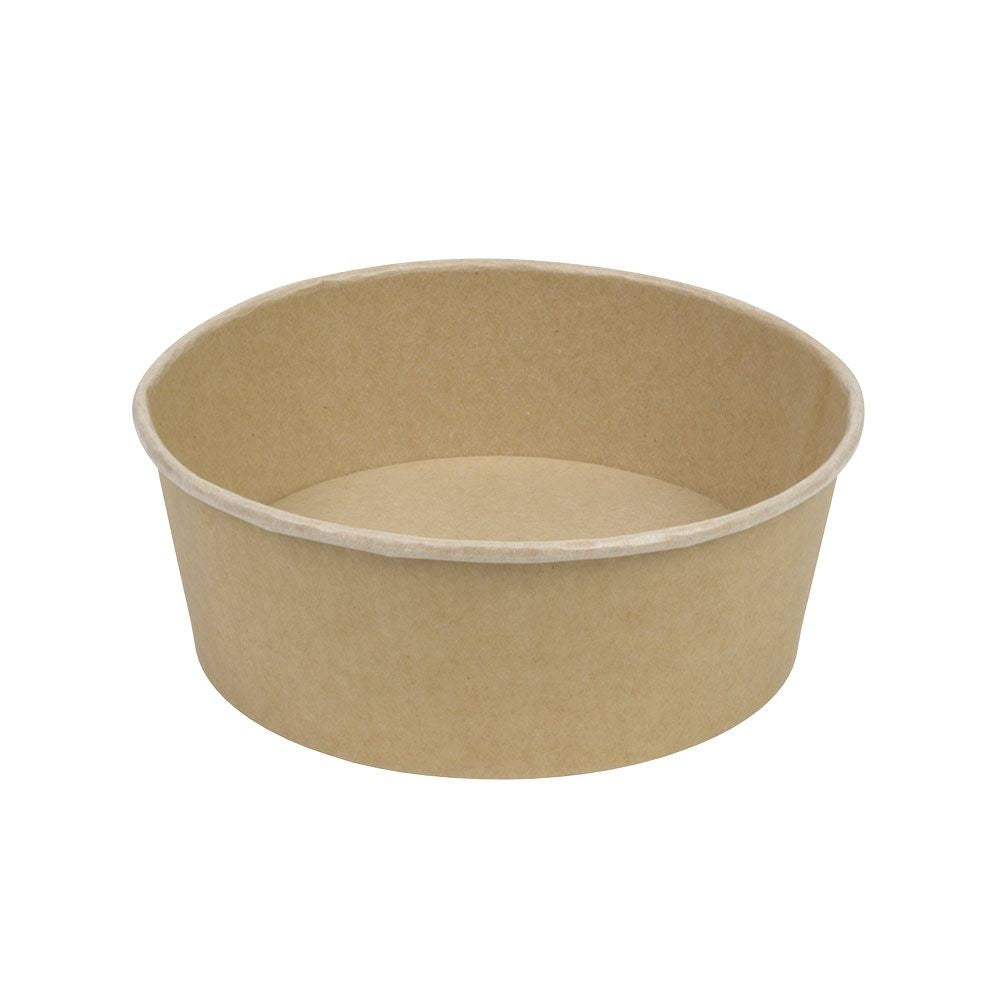 Cardboard-bowls brown 1000 ml, Ø 185 mm round (300 pieces)