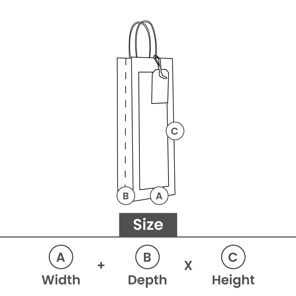 Cadeautasjes met venster en tag 12+10x35cm Zwart (100 stuks) [FP-DPT122]