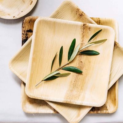 Vierkant bord Palmblad 15x15cm (200 stuks) [GB-DTW05360]