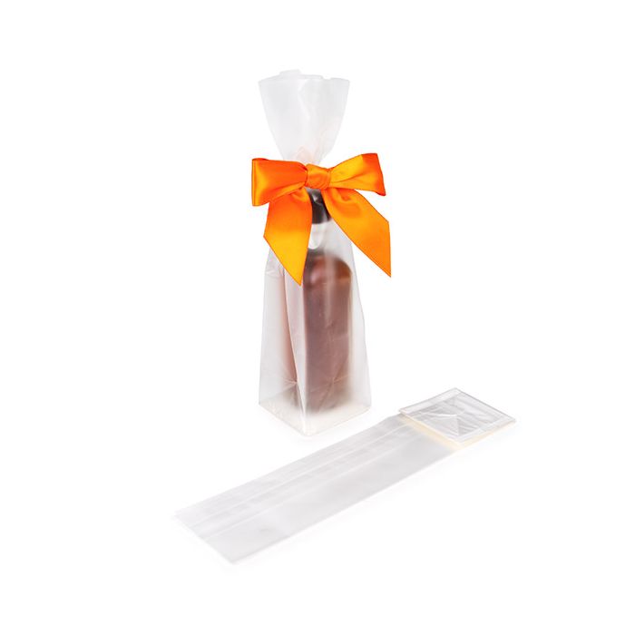 Blokbodemzakken Frosted 5,1x5,1x21 cm met Papieren Kaart (100 stuks) [FFGPB11]