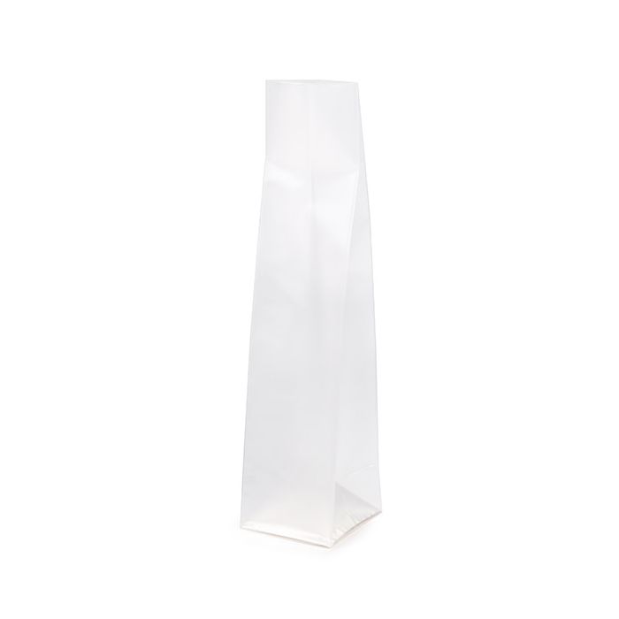 Blokbodemzakken Frosted 5,1x5,1x21 cm met Papieren Kaart (100 stuks) [FFGPB11]