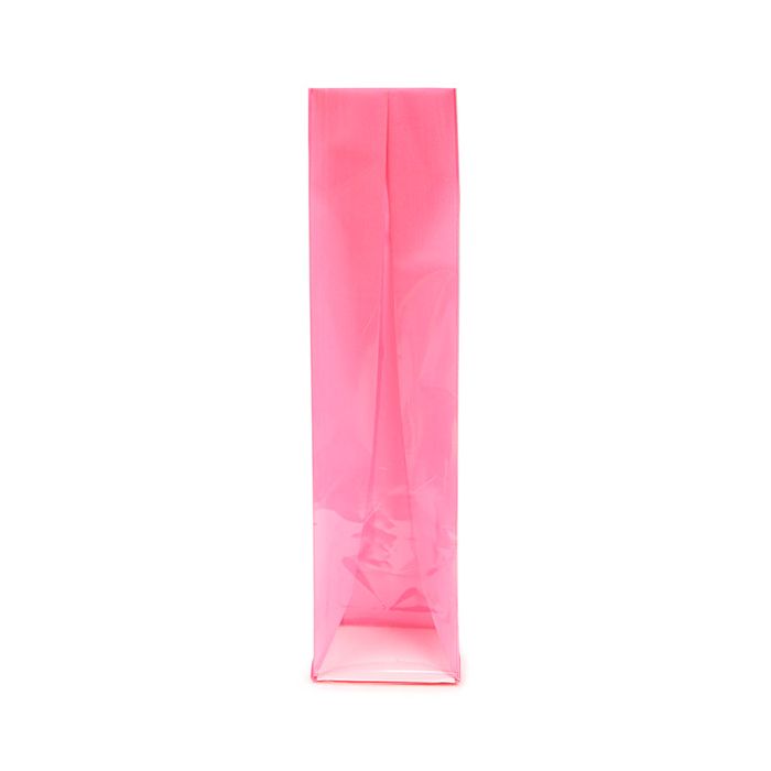 Blokbodemzakken Neon Roze 5,1x5,1x21 cm met Papieren kaart (100 stuks) [FGPB11NK]