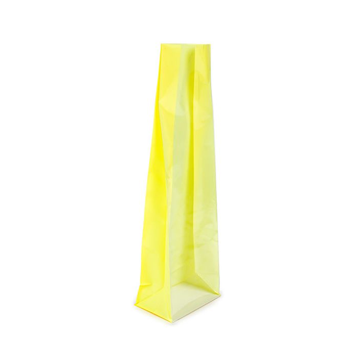 Blokbodemzakken Neon Geel 8,9x5,7x30,5 cm met Papieren kaart (100 stuks) [FGPB16NY]