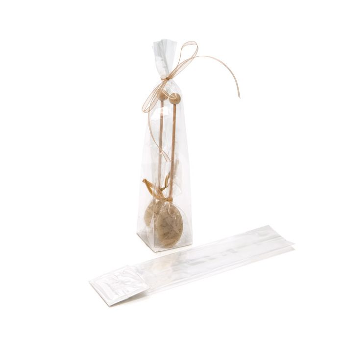 Blokbodemzakken 4,4x4,4x21,6cm met papieren kaart (100 stuks) [FGPBH10]