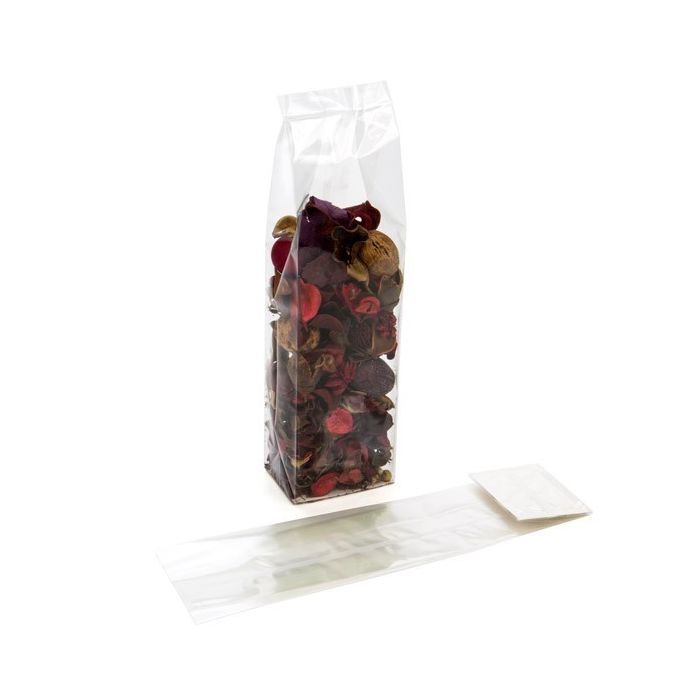 Blokbodemzakken 6,7x4,8x26cm met papieren kaart (100 stuks) [FGPBH13]