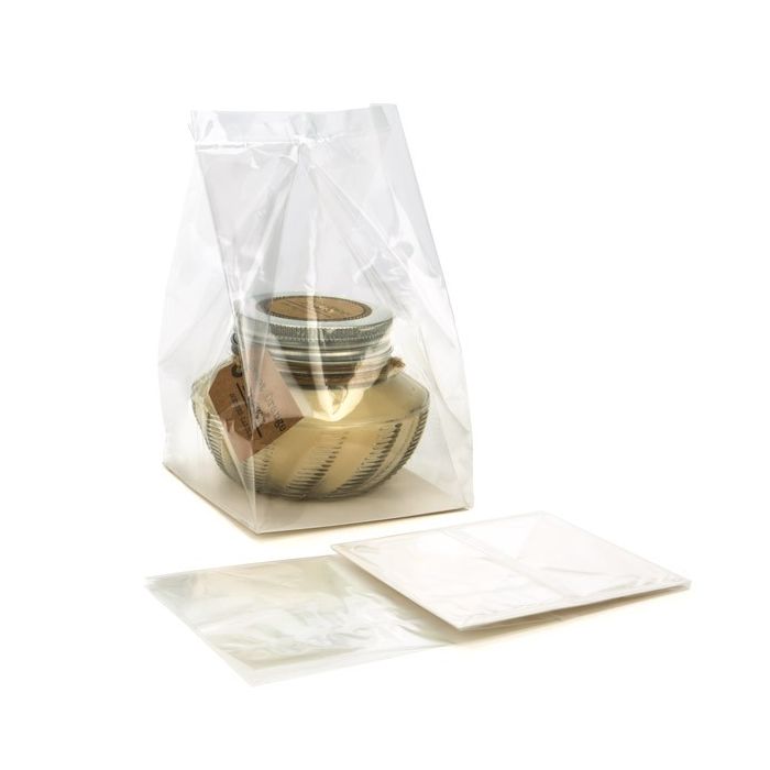 Blokbodemzakken 10,2x10,2x17,8cm met papieren kaart (100 stuks) [FGPBH9]