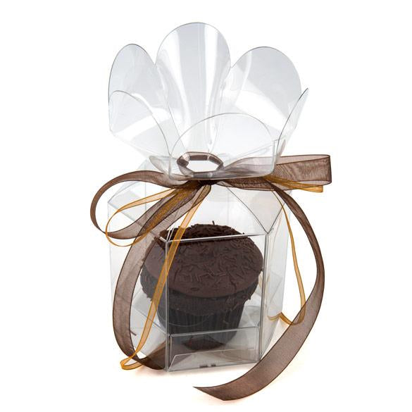 Cupcake Dozen voor 1 stuk (Bloemmotief Deksel) 9.5x9.5x10.2cm (100 Stuks) [CBS212]