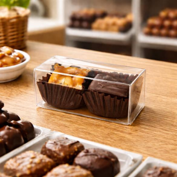 Plastic Doosjes voor Chocolade 3,5x3,7x7cm Voedselveilig (25 stuks) [FPB226]