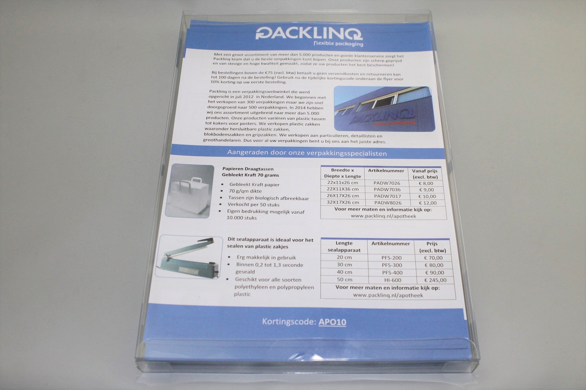 Plastic Doosjes A4 formaat 21,3x2,5x31cm Kristalhelder (25 stuks) [FPBA4]