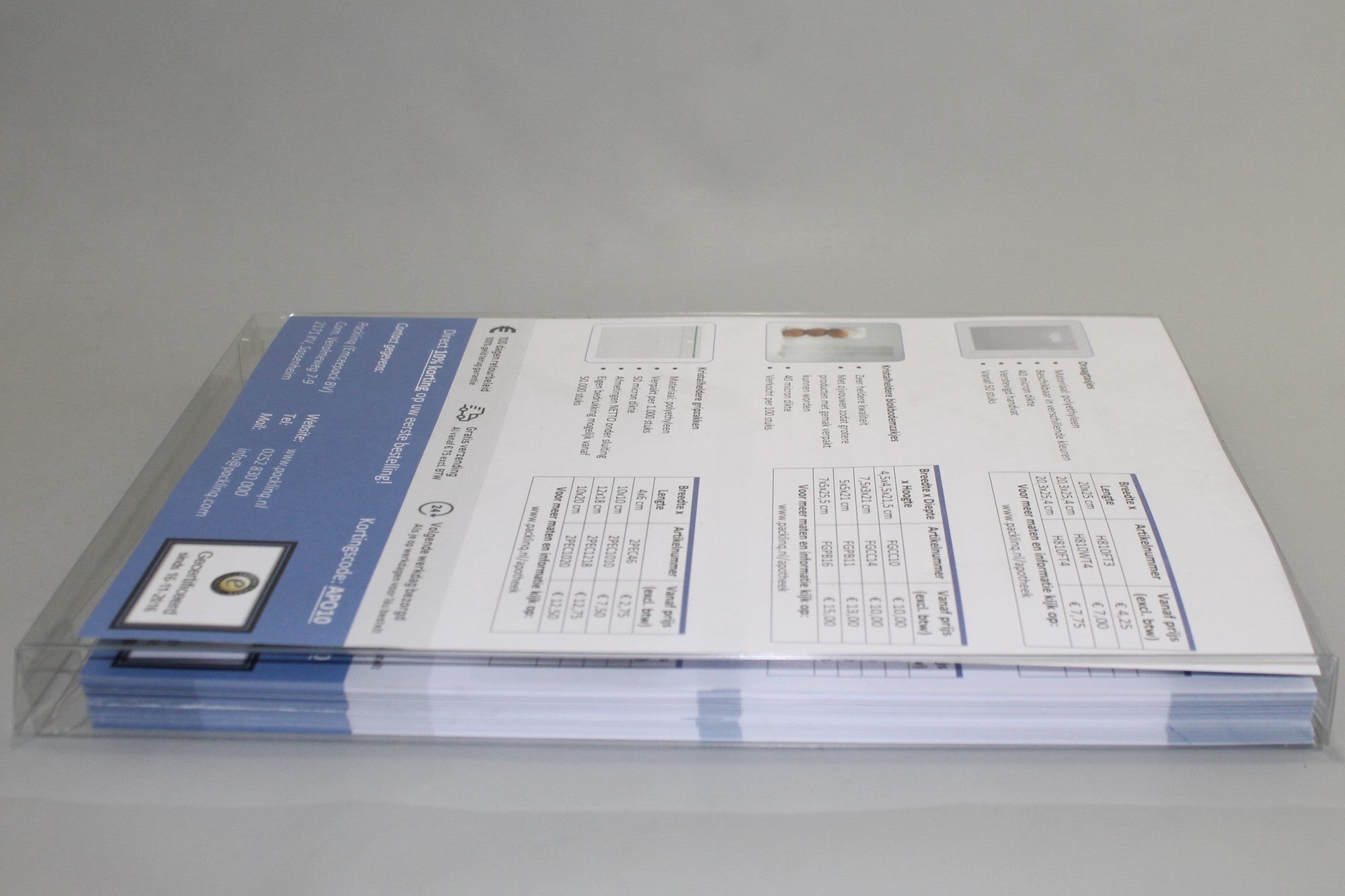 Plastic Doosjes A4 formaat 21,3x2,5x31cm Kristalhelder (25 stuks) [FPBA4]