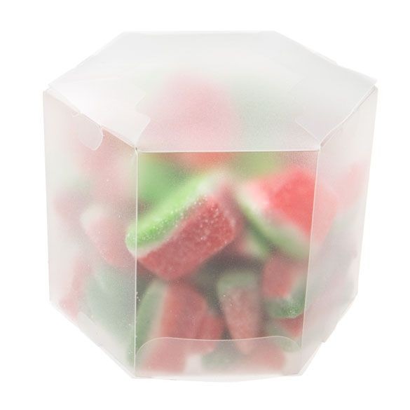 Frosted 6-Hoekige Plastic Doos 8.9x8.9x7.6cm (25 stuks) [FS352F]