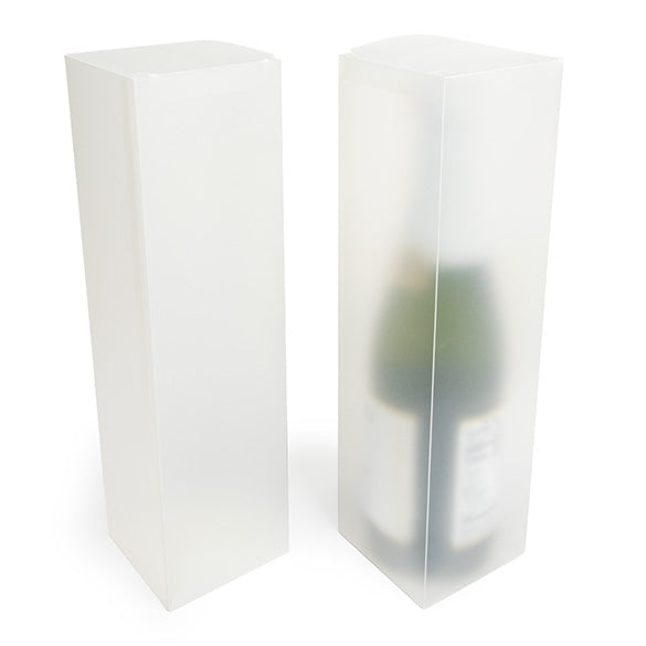 Plastic Doosjes voor Flessen Frost 8x8x31cm (25 stuks) [PLBF176]