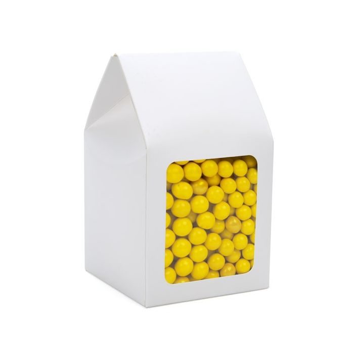 Kraftdoosjes met Venster glanzend Wit 9x9x16,5cm (25 stuks) [FS330]