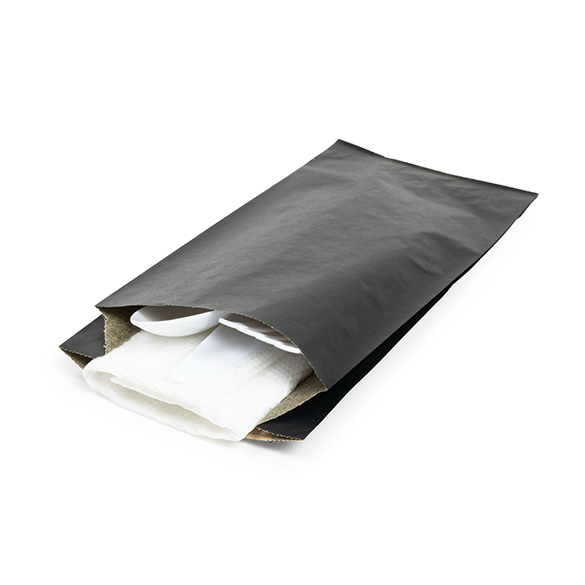 Papieren Zakken Vetbestendig Zwart 8,9x2,9x19,7cm (100 stuks) [GPB1B]