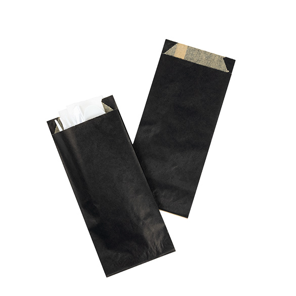 Papieren Zakken Vetbestendig Zwart 8,9x2,9x19,7cm (100 stuks) [GPB1B]