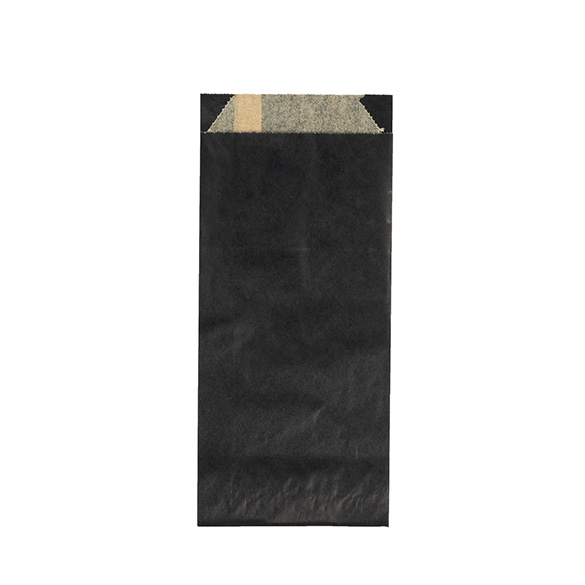 Papieren Zakken Vetbestendig Zwart 8,9x2,9x19,7cm (100 stuks) [GPB1B]