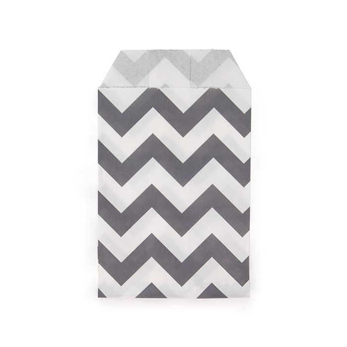 Papieren Zakken Wit Met Zwarte Chevron Strepen 7,6x12,7 cm (100 Stuks) [GPB35CS]