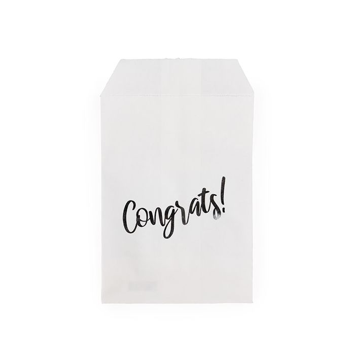 Paper Bags White with Silver Congrats 7,6x12,7 cm
