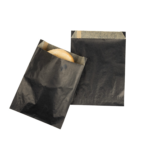 Papieren Zakken Vetbestendig Zwart 14x2,9x19,1cm (100 stuks) [GPB4B]