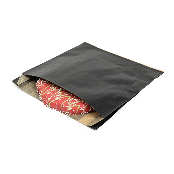 Papieren Zakken Vetbestendig Zwart 15,2x2,9x16,5cm (100 stuks) [GPB5B]