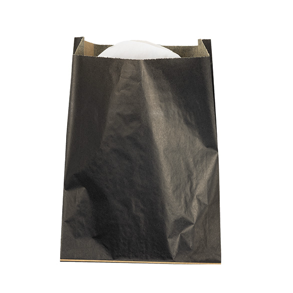 Papieren Zakken Vetbestendig Zwart 17,1x2,7x22,9cm (100 stuks) [GPB6B]
