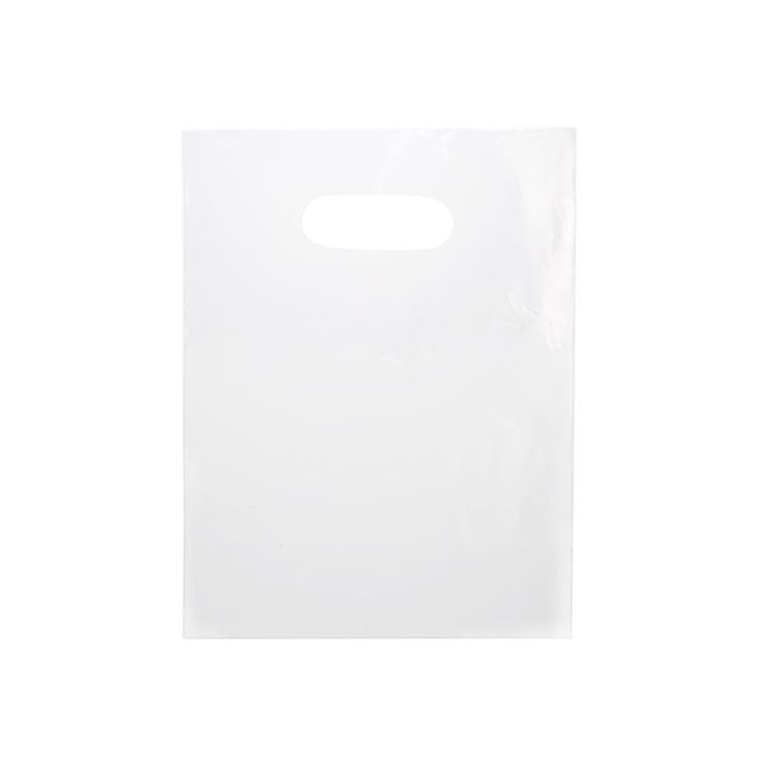 Plastic Carrier Bags White 30.5x38.1cm PE 60 micron