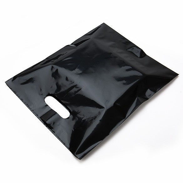 Draagtassen Plastic Zwart 30,5x38,1cm PE 60 Micron (100 stuks) [H1215BK1]