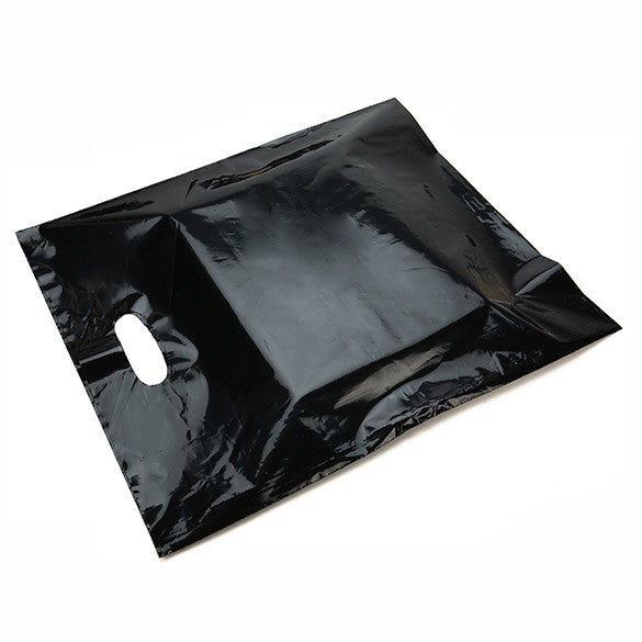 Draagtassen Plastic Zwart 38,1x45,7cm 60 Micron LDPE (100 stuks) [H1518BK1]
