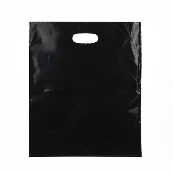 Draagtassen Plastic Zwart 38,1x45,7cm 60 Micron LDPE (100 stuks) [H1518BK1]