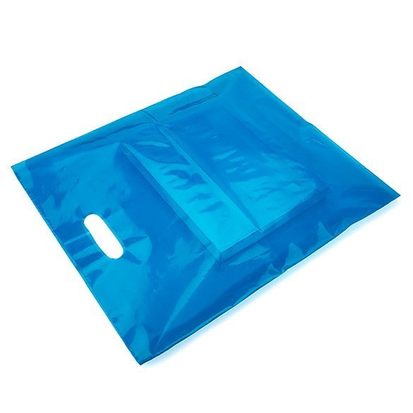 Draagtassen Plastic Blauw 38,1x45,7cm 60 Micron LDPE (100 stuks) [H1518BL1]