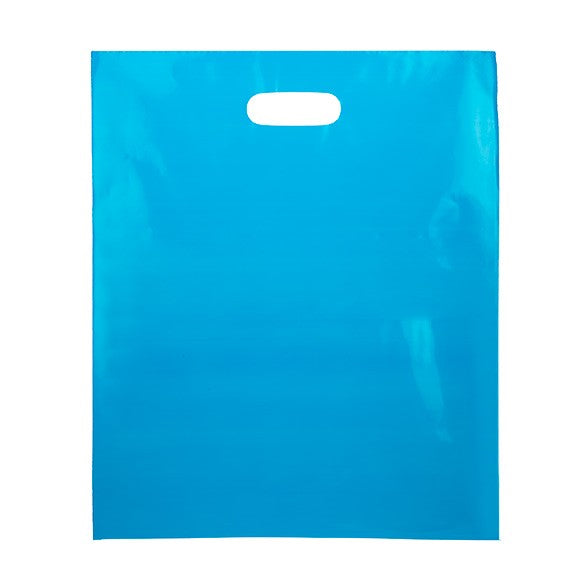 Draagtassen Plastic Blauw 38,1x45,7cm 60 Micron LDPE (100 stuks) [H1518BL1]